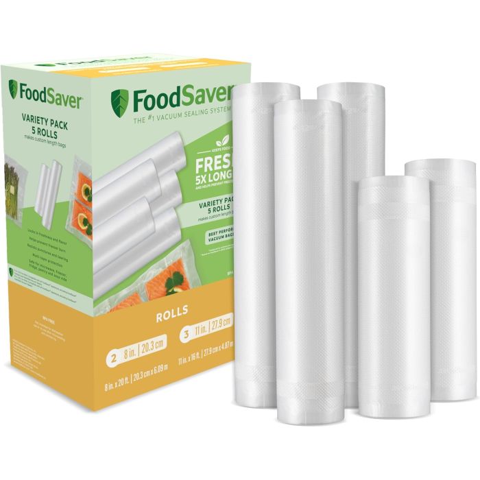 Bolsas al vacío FoodSaver multipack 5 rollos, 8 y 11 pulgadas