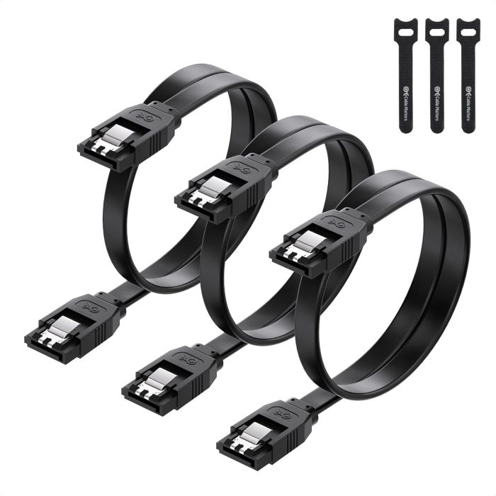 Cable Matters 3 Pack Cable SATA de 18 Pulgadas SATA III 6Gbps Negro