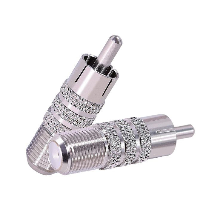 Adaptador Conector Coaxial F Tipo Hembra a RCA Macho 2 Piezas