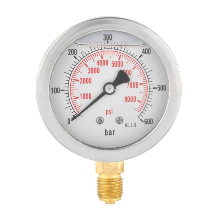 Manómetro Hidráulico Garosa 0-600 Bar 63mm Metal