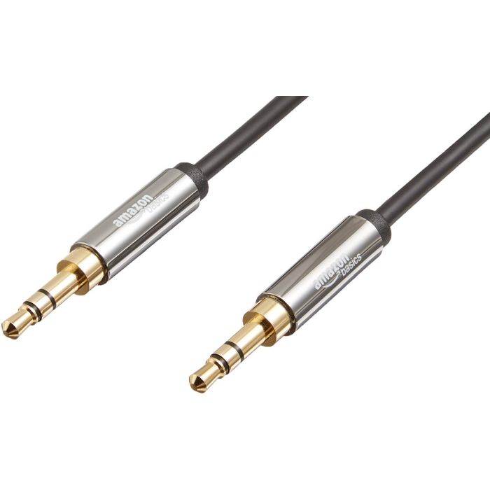 Cable de audio estéreo 3.5 mm Amazon Basics 8 pies Negro