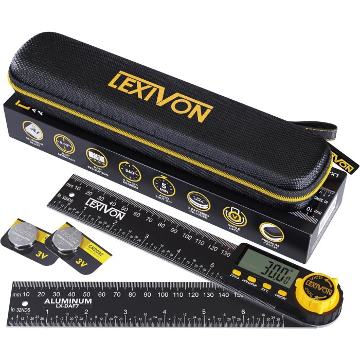 Buscador Digital de Ángulos LEXIVON de Aluminio 7 Pulgadas