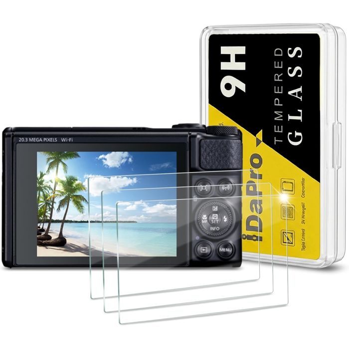 Protector de Pantalla de Vidrio Templado para Canon SX740 HS Pack 3