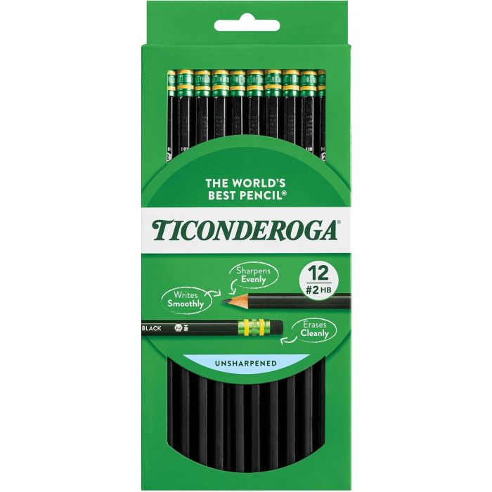 Lápices Ticonderopa Grafito HB Negro 12 Unidades