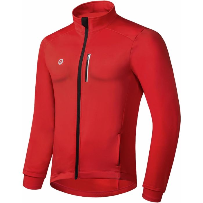 Chaqueta térmica para ciclismo hombre invierno roja