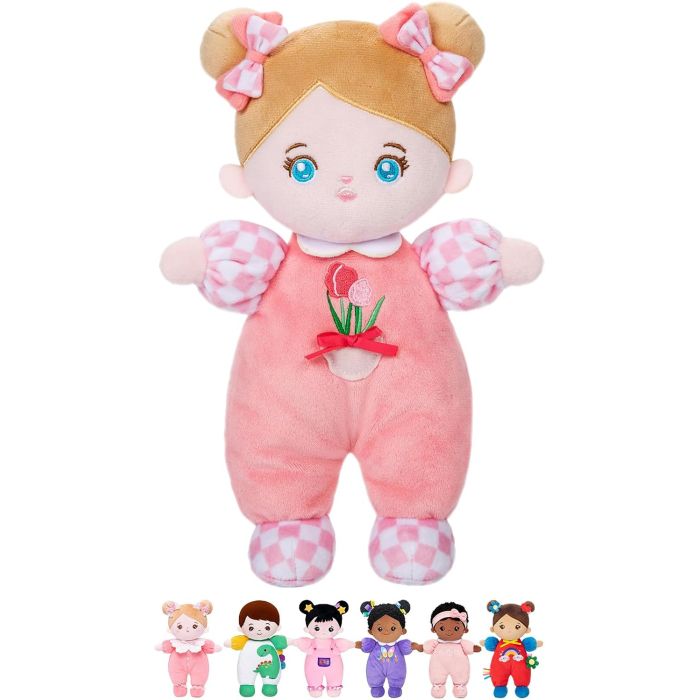 Muñeca Blanda OUOZZZ 10 pulgadas Rosa Tulipán