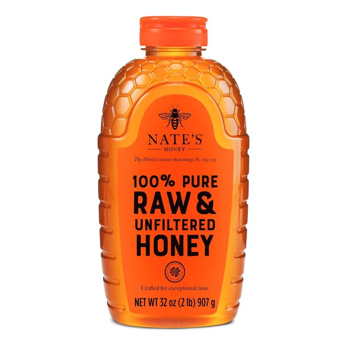 Nate's Miel 100% Pura, Cruda y Sin Filtrar - 946ml