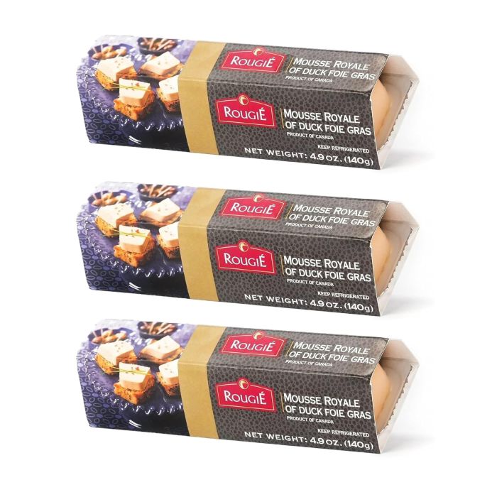 Mousse de Foie Gras de Pato Rougie Terrina 140g Pack de 3