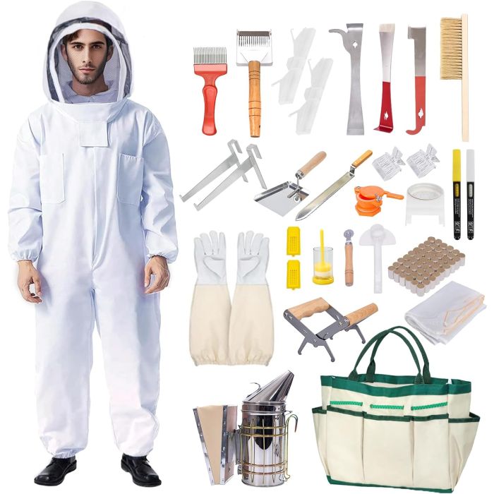 Kit de Inicio de Apicultura de 31 Piezas con Traje - XL