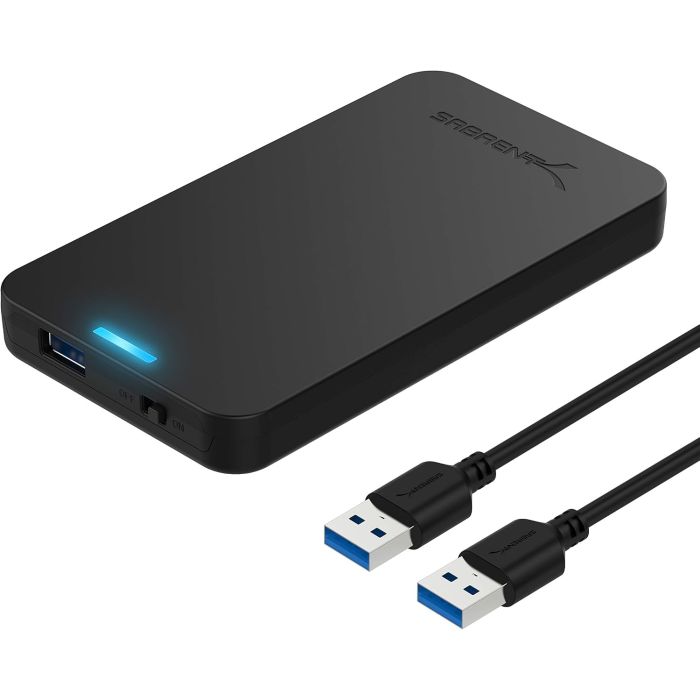 Caja externa SABRENT 2.5 SATA a USB 3.0 para SSD - Negro
