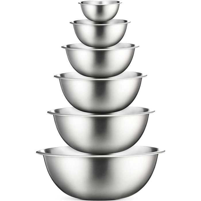 Set de 6 Tazones de Acero Inoxidable FineDine para Mezclar