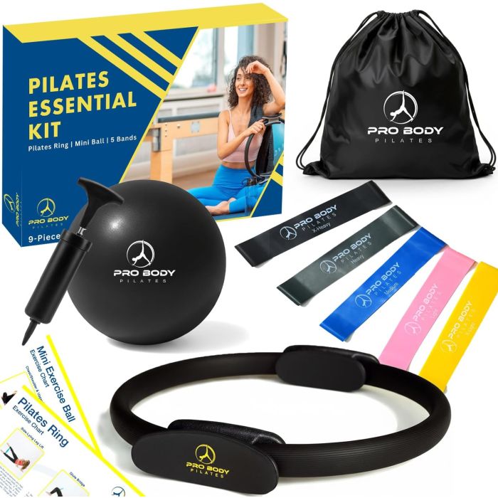 Set de Anillo de Pilates ProBody con Aro, Pelota, Bandas y Bolsa