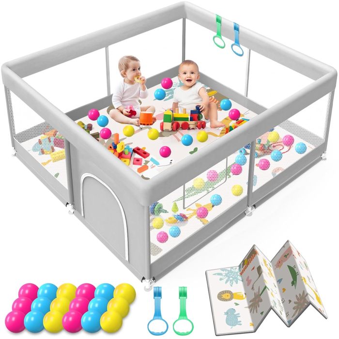 Corralito para Bebés con Alfombra 127x127 cm Impermeable