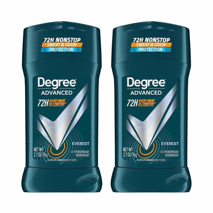 Degree Men Advanced Antitranspirante Desodorante Everest 2 Unidades 72h