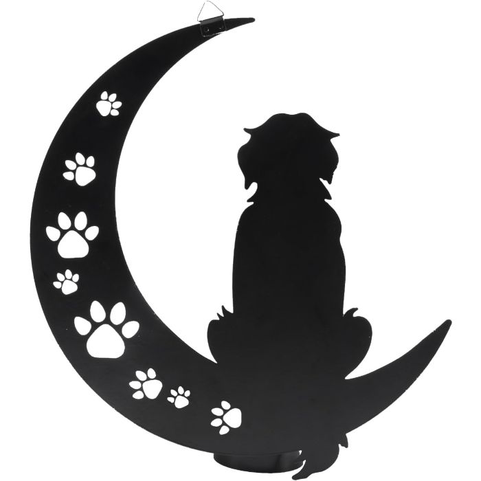 Decoración de pared de metal con perro negro VZVXCC 12 pulgadas