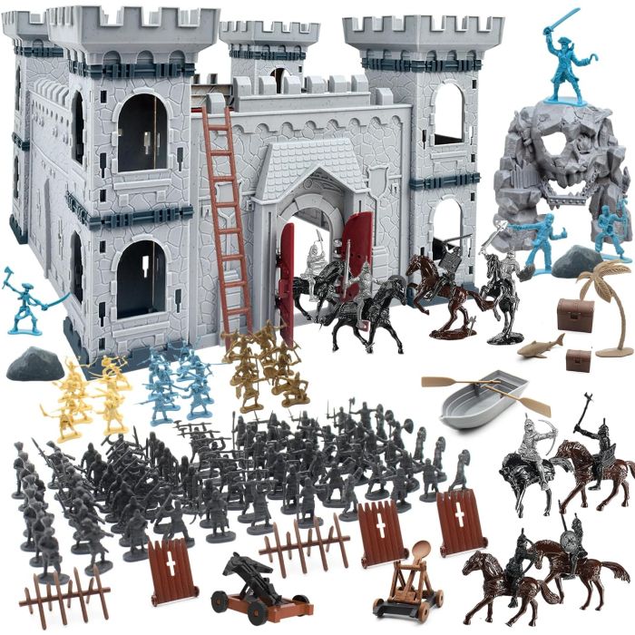 Castillo Medieval Caballero Figuras de Acción Juguete Construcción