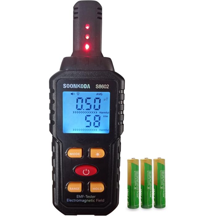 Medidor EMF 3 en 1,lector EMF,detector campos electromagnéticos,alarma sonido luz,equipo de caza de fantasmas