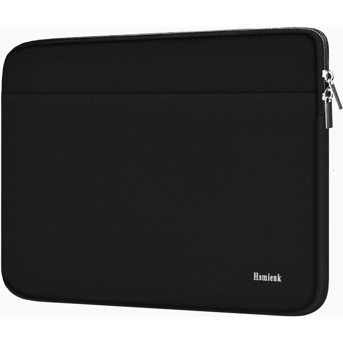 Funda para laptop 15.6 pulgadas, negra, acolchada, con bolsillo