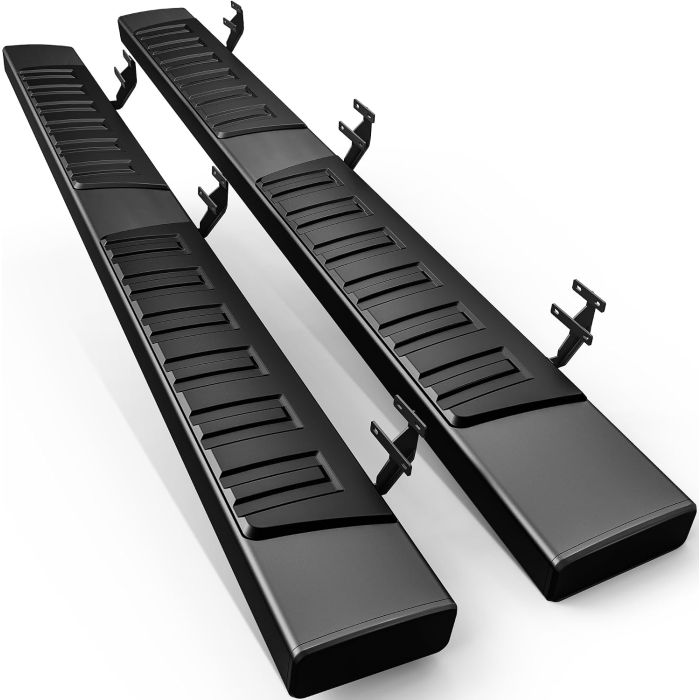 Estribos Laterales AUTOSAVER88 Negro Aluminio 77x6x2 pulgadas