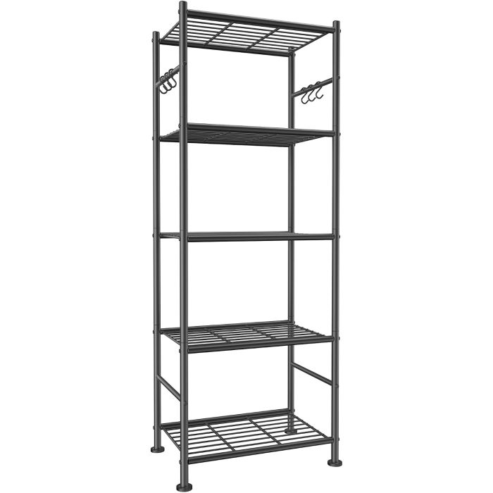 Estantería metálica Sakugi 5 niveles 18.1x12.4x56.8 pulg negra