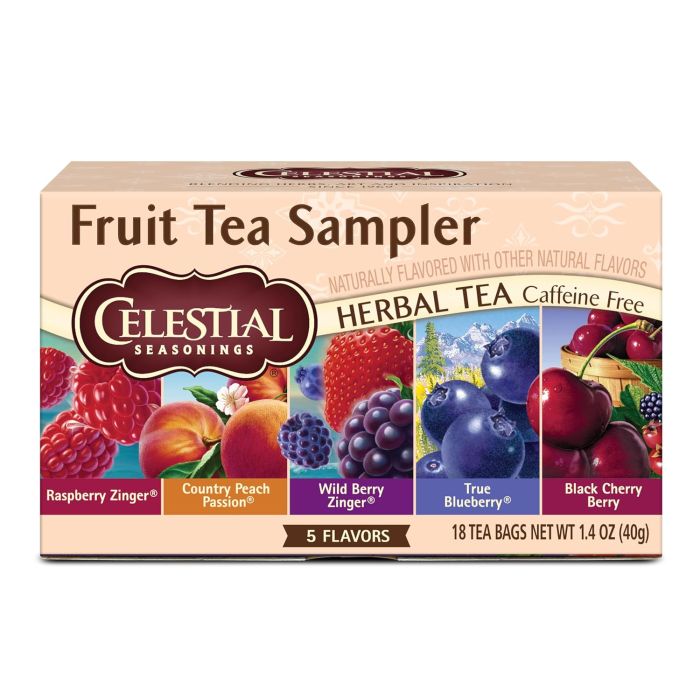 Té de Hierbas Sampler Sabor Frutas Sin Cafeína 18 Saquitos