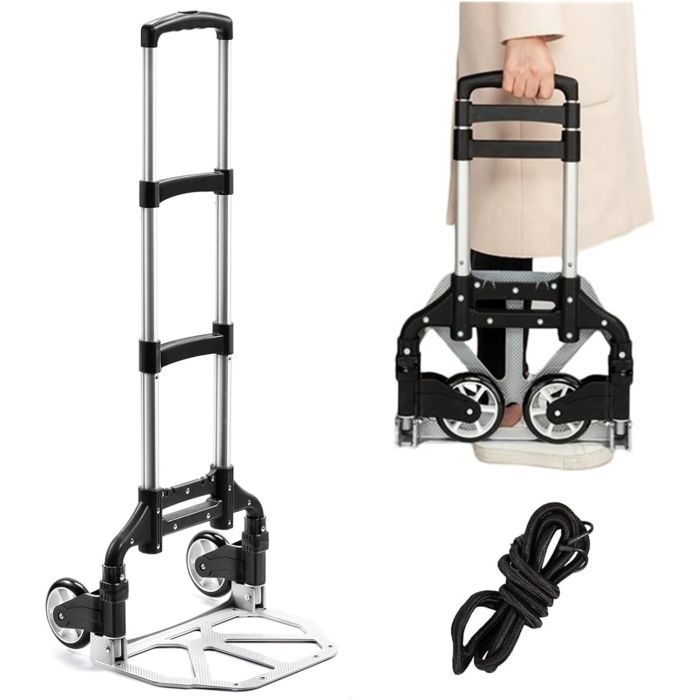 Carro Plegable de Aluminio 180 lbs Negro