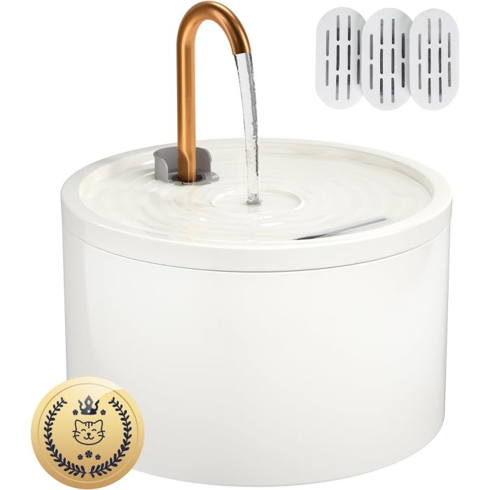 Fuente de Agua para Gatos de Cerámica MISFANS 2.1L con Filtro