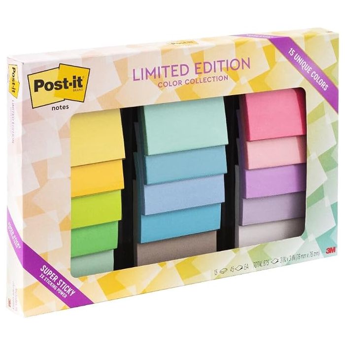 Notas Adhesivas 15 Pads 45 Hojas Surtido Colores