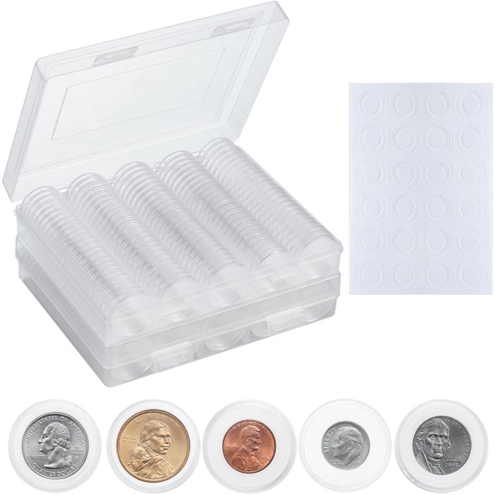 Portamonedas para 240 monedas con caja, 5 tamaños