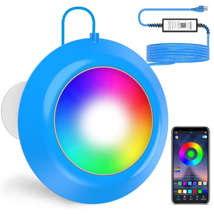 LyLmLe Luz LED para Piscina 20W Subacuática Magnética RGB Control APP