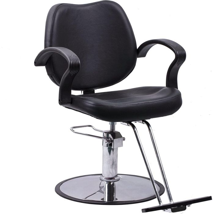Silla hidráulica clásica para barbería y salón negro