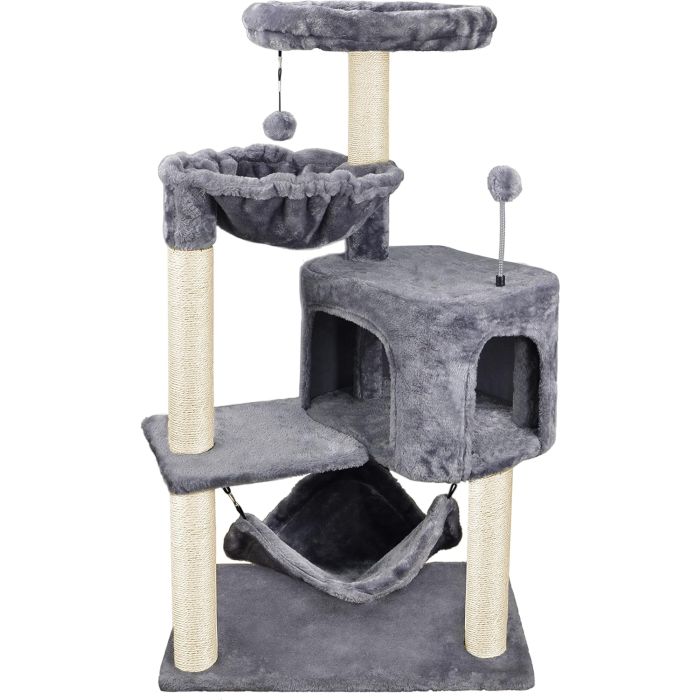 Árbol para Gatos YUNIQUE con Condo y Hamaca, Gris
