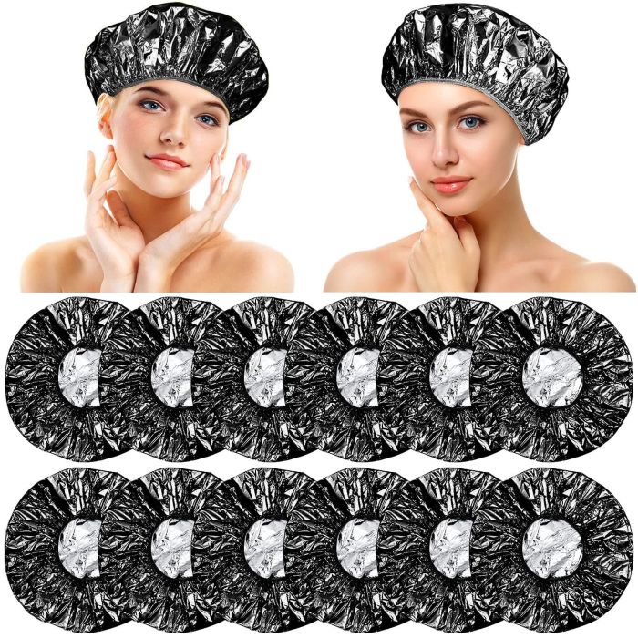 12 Gorras de Aluminio para Tratamiento Capilar Reutilizables