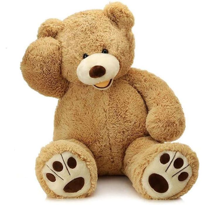 Oso de Peluche Gigante Sonriente MorisMos, 39 pulgadas, Color Marrón Claro