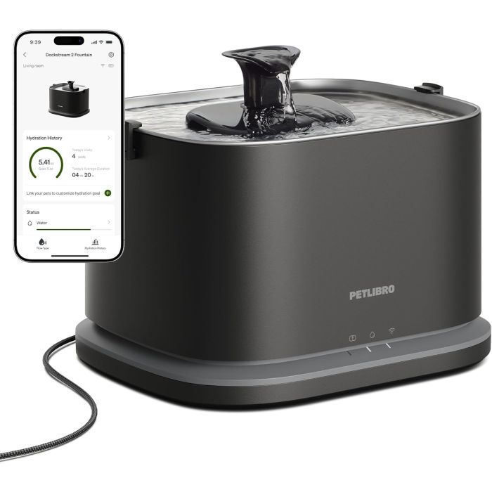 Fuente de Agua para Gatos PETLIBRO Dockstream 2, Acero Inoxidable, 3L, WiFi