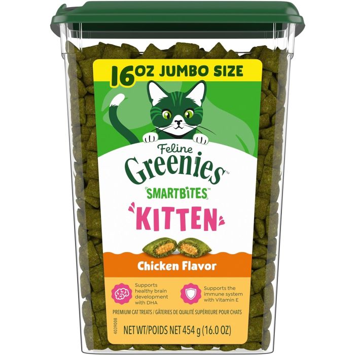 Greenies Feline Smartbites Snack para Gatitos Sabor Pollo 453 g