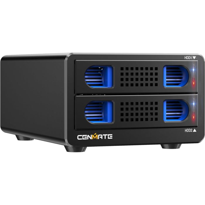 CENMATE Caja Externa 2 Bahías SATA HDD/SSD USB 3.0