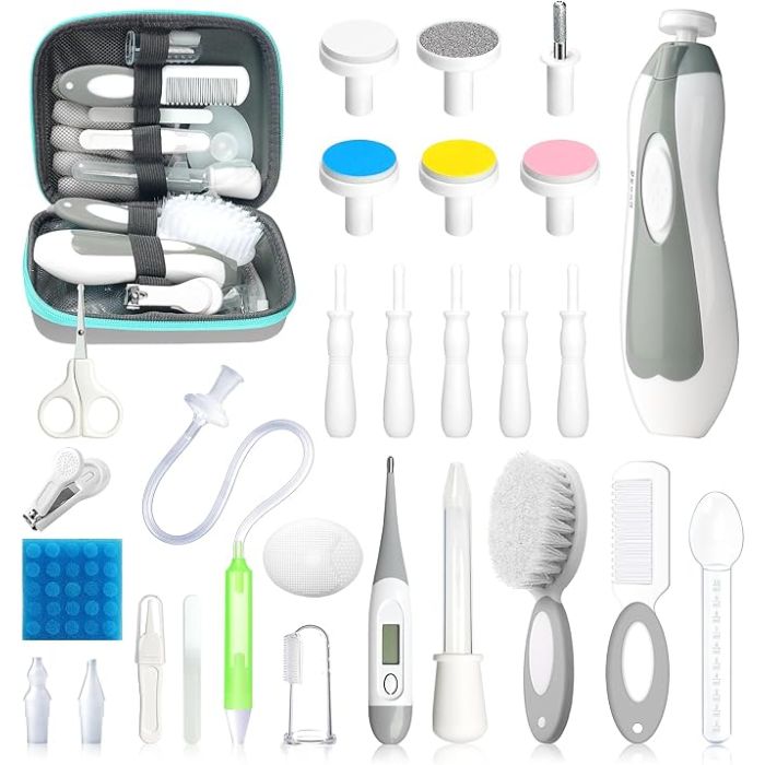 Set Cuidado Bebé 28 Piezas Gris Blanco