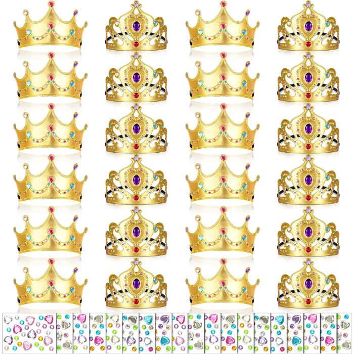 44 Coronas de Espuma para Fiestas Infantiles Kit de Pegatinas de Diamantes