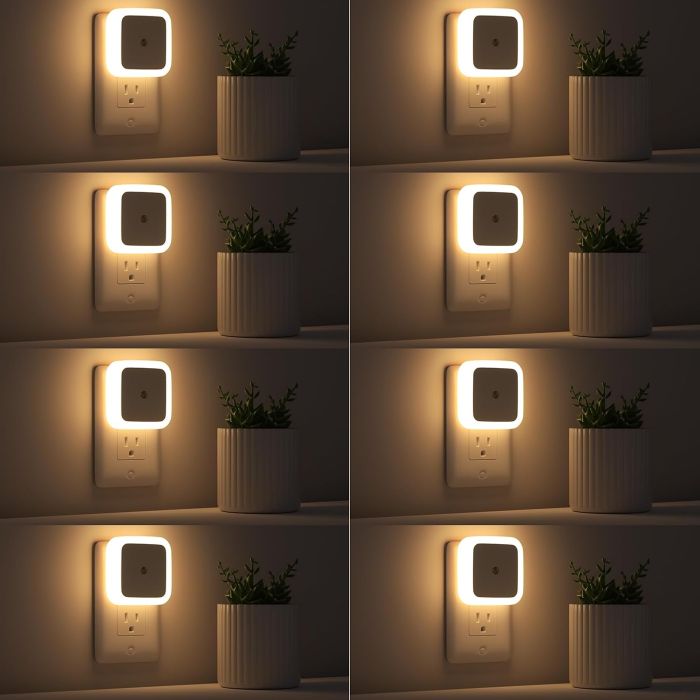 Luz Nocturna LED 8 Pack 0.5W 50 lúmenes Sensor Crepuscular