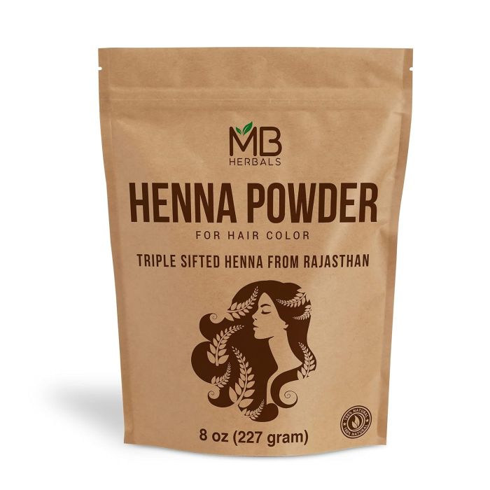 MB Herbals Henna en Polvo 100% Pura y Natural 227 g
