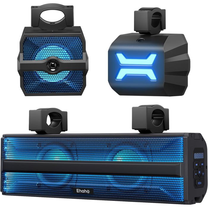 Barra de Sonido Ehaho 2.1CH con Subwoofer para UTV, ATV y Golf Cart