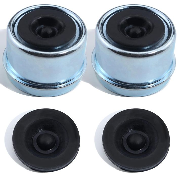 2 tapas antipolvo para eje de remolque 1.98 pulg con 2 tapones de goma
