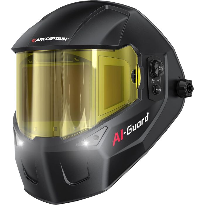 Careta de soldar con ajuste automático y visor panorámico