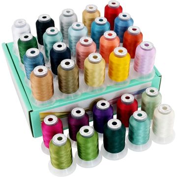 Kit de 30 Colores Hilo Poliéster para Bordado a Máquina 500M por Bobina