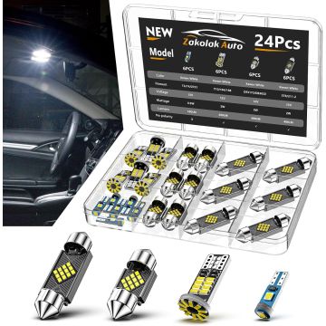 24 LED Interiores para Auto Zakolak Blanco Frío 6500K