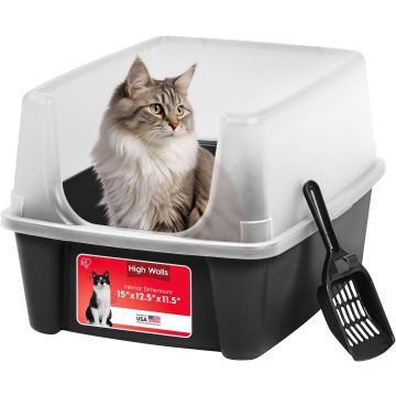 Bandeja Sanitaria para Gato IRIS USA Abierta Plástico Negro 19x15x11.75in