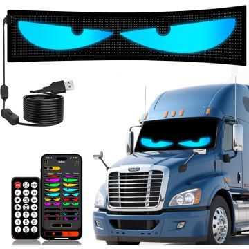 Ojos LED para Camión, Panel Programable 52.4x7.6in con Bluet