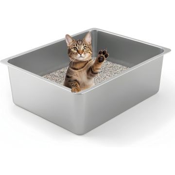 Bandeja Sanitaria de Acero Inoxidable Kirecoo para Gato