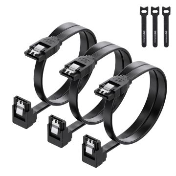 Cable Matters 3 Paquetes Cable SATA 90 Grados 18 Pulgadas